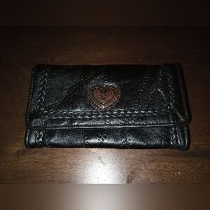 Black Leather Patch Wallet